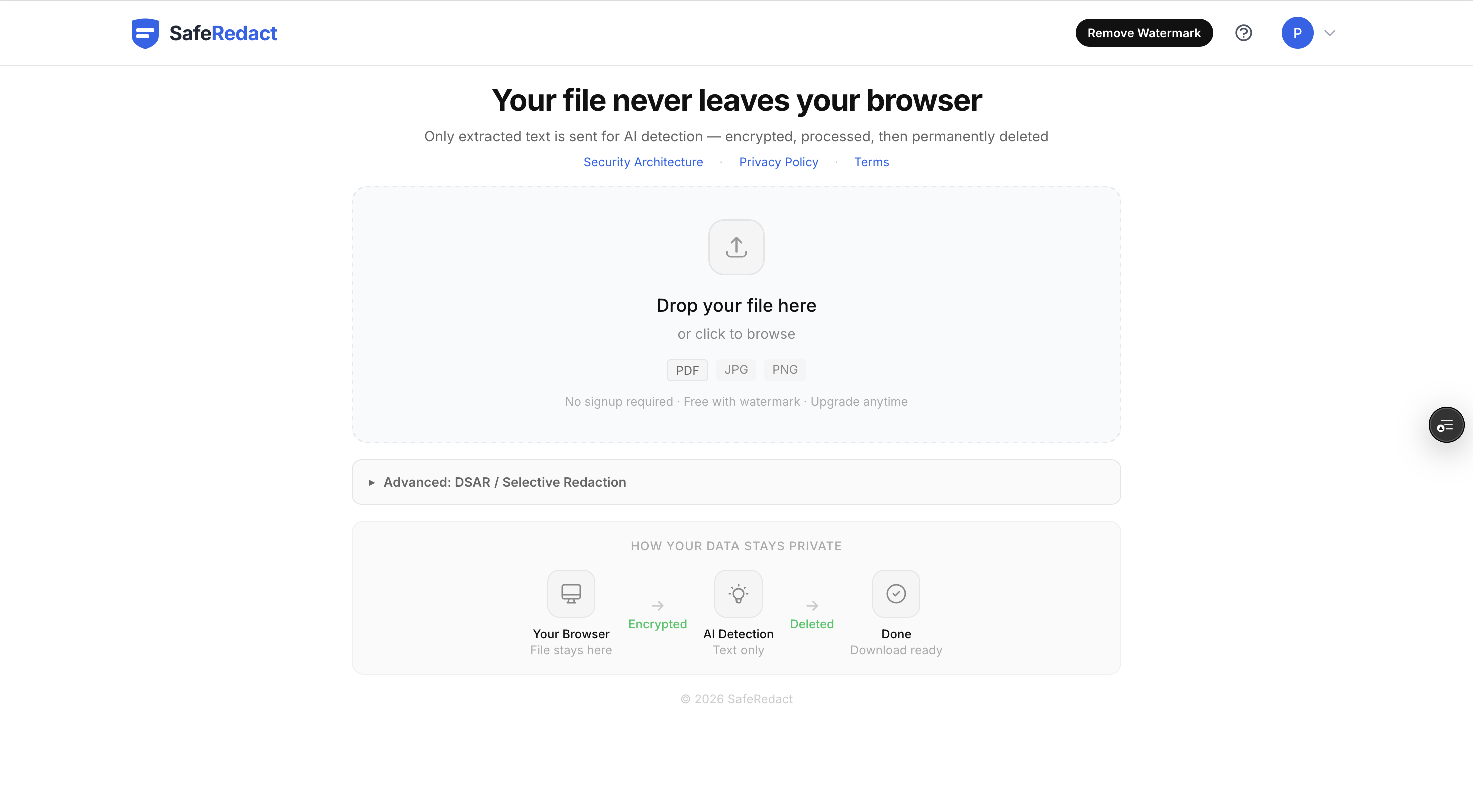 SafeRedact — AI document redaction